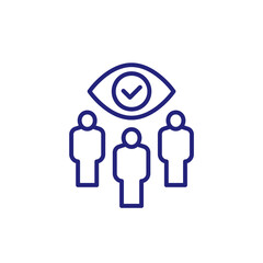monitoring group line icon with people