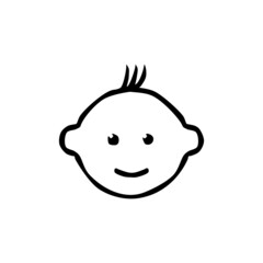 Baby Face Icon Logo isolated on white background