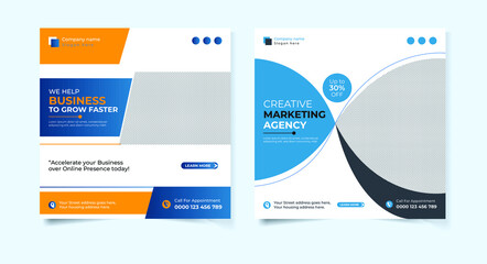 Modern digital marketing agency social media banner bundle