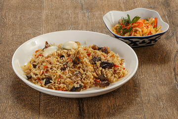 Uzbek pilaf - rice with meat
