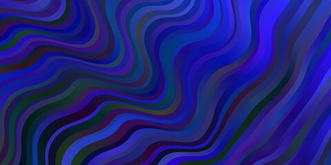 Fototapeta premium Dark BLUE vector template with curves.