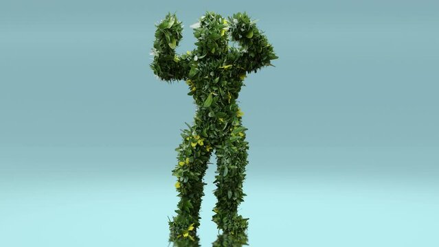 tree Monster Dancing clip isolated. plant character,  Chicken Dance,  Hokey Pokey, 3d render