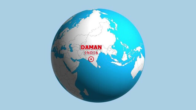 INDIA DAMAN ZOOM IN FROM SPACE
