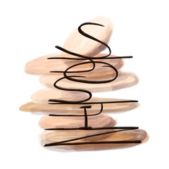 shoshin stone illustration watercolors card