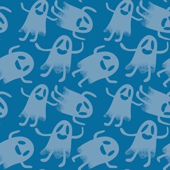 Halloween seamless ghost pattern for wallpaper and packaging and gifts and cards and linens and kids and fabrics