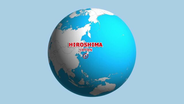 JAPAN HIROSHIMA ZOOM IN FROM SPACE