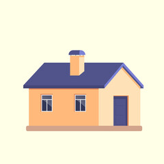Illustration of a simple house in a flat style. Vector graphics