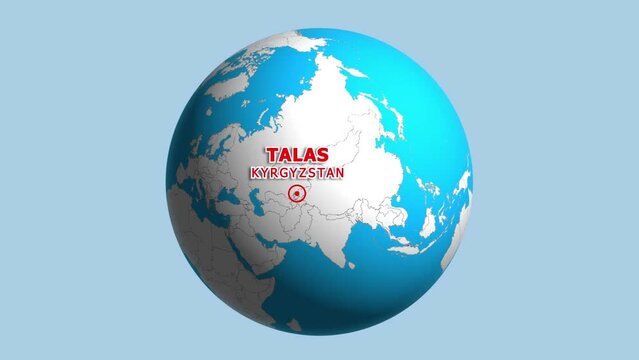 KYRGYZSTAN TALAS ZOOM IN FROM SPACE