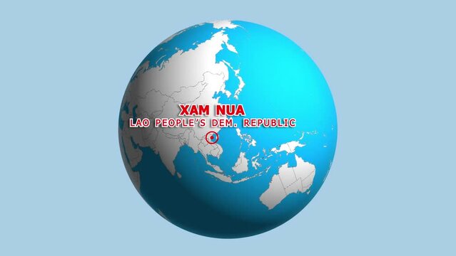 LAO PEOPLES DEM REPUBLIC XAM NUA ZOOM IN FROM SPACE