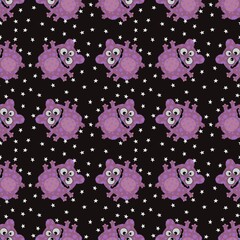 Kids seamless aliens monsters pattern for textiles and packaging and gifts and cards and linens and wrapping paper