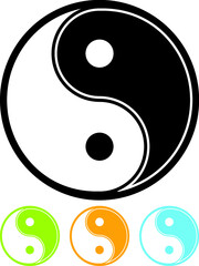 Yin yang Daoism symbol. Yin-yang vector icon isolated