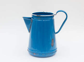 Vintage blue tin jug
