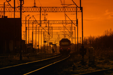 RAILWAY - Sunset over a small train station
