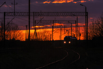 RAILWAY - Train and the evening landscape