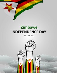 happy independence day Zimbabwe greetings. vector illustration design - obrazy, fototapety, plakaty