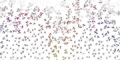 Light pink, yellow vector texture with memphis shapes.