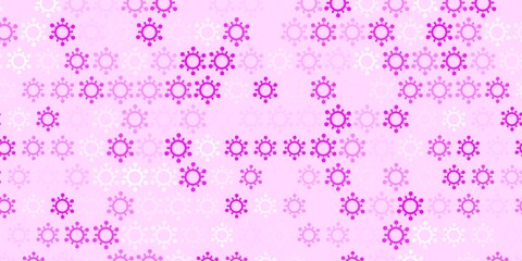 Light pink vector template with flu signs.