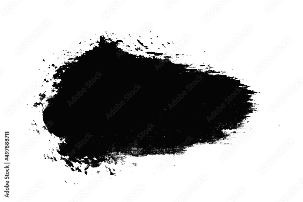 Poster black stroke of paint isolated on white background