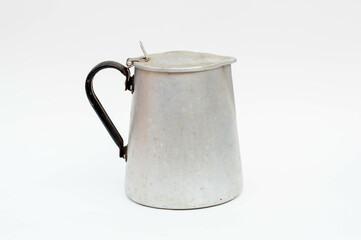 Vintage metal milk  jug isolated