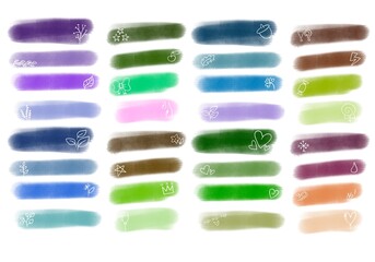 Set with paint markers stripes for magazines and cards and hobbies and notebooks and stickers and kids