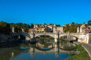 Fototapeta na wymiar River Tibra in Rome, Italy