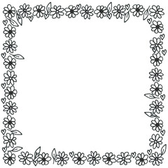 black and white frame with flower