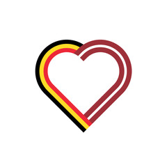 heart ribbon icon of belgium and latvia flags. vector illustration isolated on white background