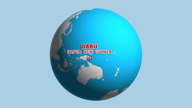PAPUA NEW GUINEA DARU ZOOM IN FROM SPACE