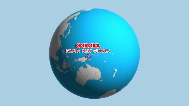 PAPUA NEW GUINEA GOROKA ZOOM IN FROM SPACE