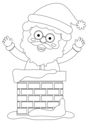 Santa doodle outline for colouring