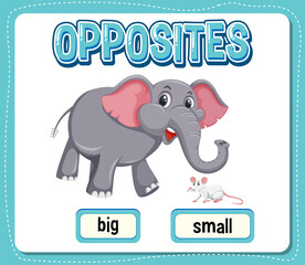 Opposite words for big and small