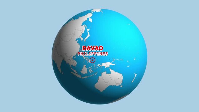 PHILIPPINES DAVAO ZOOM IN FROM SPACE