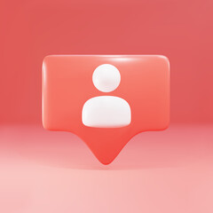 3d notification Add Friend Icon. Vector illustration.