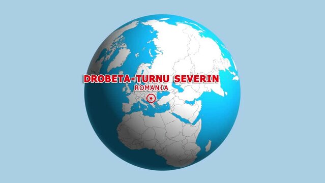 ROMANIA DROBETA TURNU SEVERIN ZOOM IN FROM SPACE