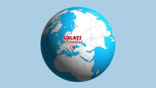 ROMANIA GALATI ZOOM IN FROM SPACE