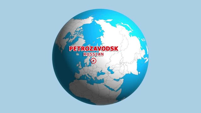 RUSSIAN PETROZAVODSK ZOOM IN FROM SPACE
