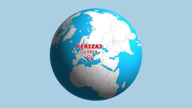 SERBIA FERIZAJ ZOOM IN FROM SPACE
