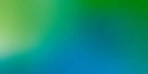 Green grainy gradient texture. Blue lo-fi gradient background. Green vivid blurred backdrop for Ecology banner, eco friendly minimal poster, template social media design. Environmental protection.