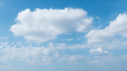 Fototapeta premium Blue sky with big white clouds