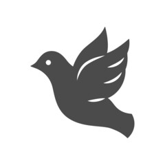 Dove silhouette icon. Pigeon sign. Symbol of peace concept.  Vector illustration.