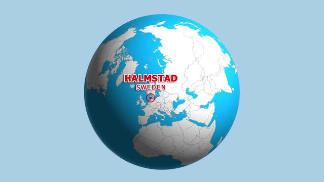 SWEDEN HALMSTAD ZOOM IN FROM SPACE