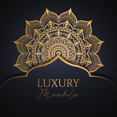 Luxury ornamental mandala design background in gold color vector. Vector islamic background Free Vector