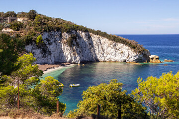 View on famous Padulella beach, Portoferraio, Island of Elba, Italy 