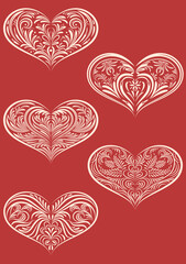 Valentine Holiday Outline Hearts