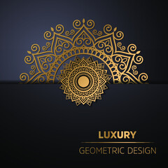 Luxury ornamental mandala design background in gold color vector. Vector islamic background Free Vector