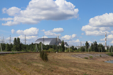 The New Safe Confinement, a structure built to confine the remains of the number 4 reactor unit at...