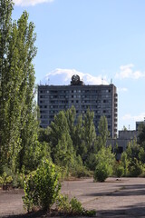 Abandoned hotel in the ghost town of Pripyat, next to the Chernobyl nuclear power plant