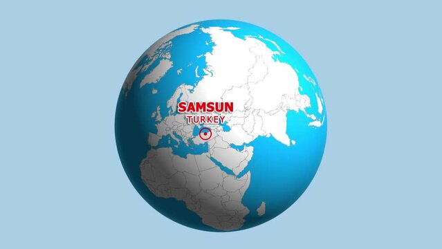 TURKEY SAMSUN ZOOM IN FROM SPACE