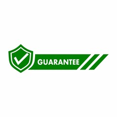 Guarantee stamp vector isolated on green background