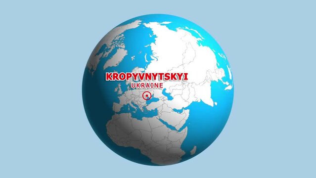 UKRAINE KROPYVNYTSKYI ZOOM IN FROM SPACE